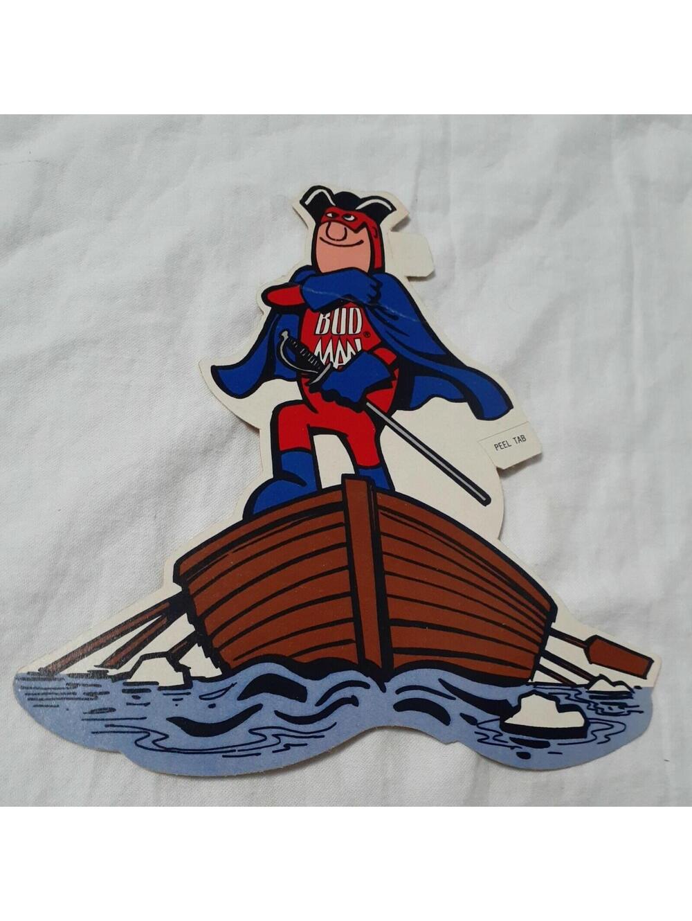 Budweiser Bud-man Washington Crossing Delaware Decal Sticker 1976 6 x 7